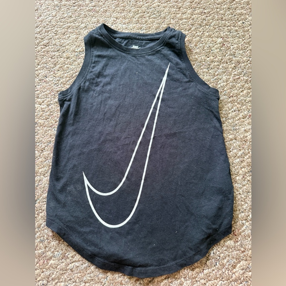 Nike Black Sleeveless Top with White Logo